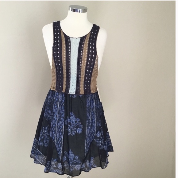 Free People Katie’s Crochet-Bodice Mini Dress, NWT - Picture 3 of 8